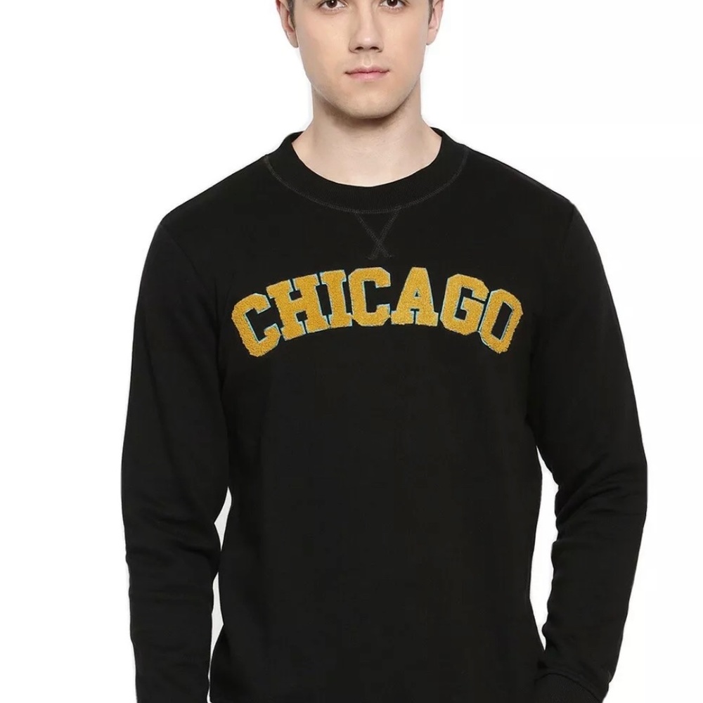 Jack & Jones mens Black printed Sweatshirt “M”